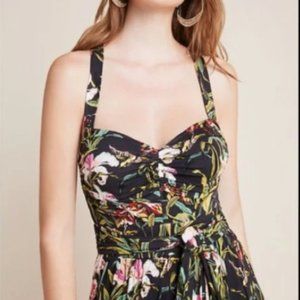 Maeve black and floral maxi with racer-back straps - M